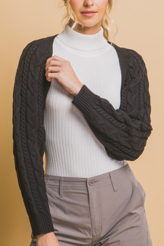 BOLERO KNITTED LONG SLEEVE SHRUG