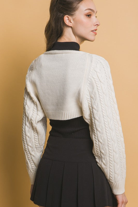 BOLERO KNITTED LONG SLEEVE SHRUG