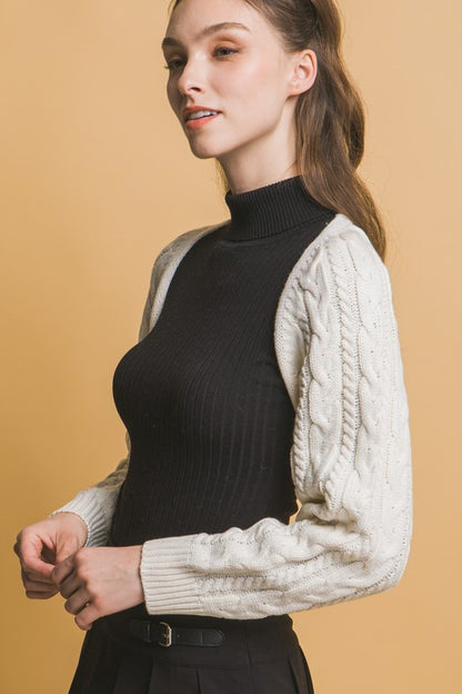 BOLERO KNITTED LONG SLEEVE SHRUG