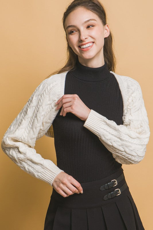 BOLERO KNITTED LONG SLEEVE SHRUG