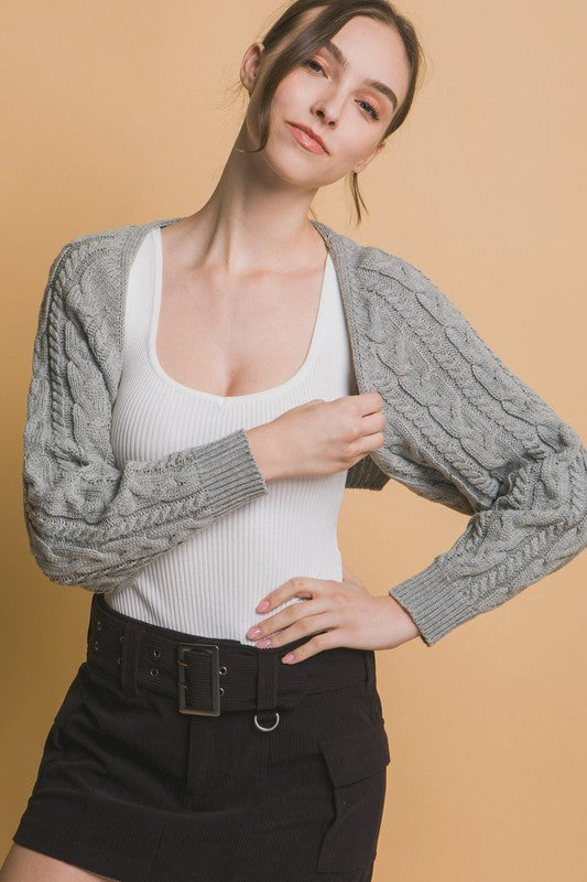 BOLERO KNITTED LONG SLEEVE SHRUG