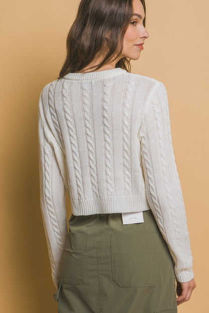 CROPPED BOW SWEATER