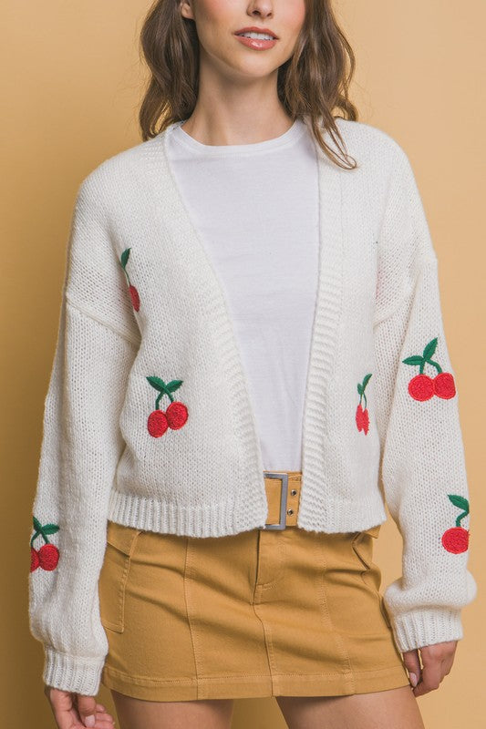 CHERRIES KNIT CARDIGAN