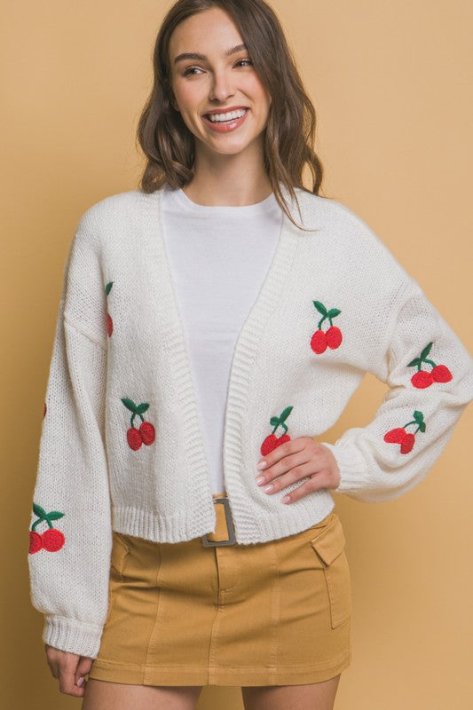 CHERRIES KNIT CARDIGAN