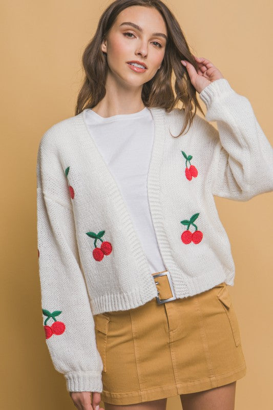 CHERRIES KNIT CARDIGAN