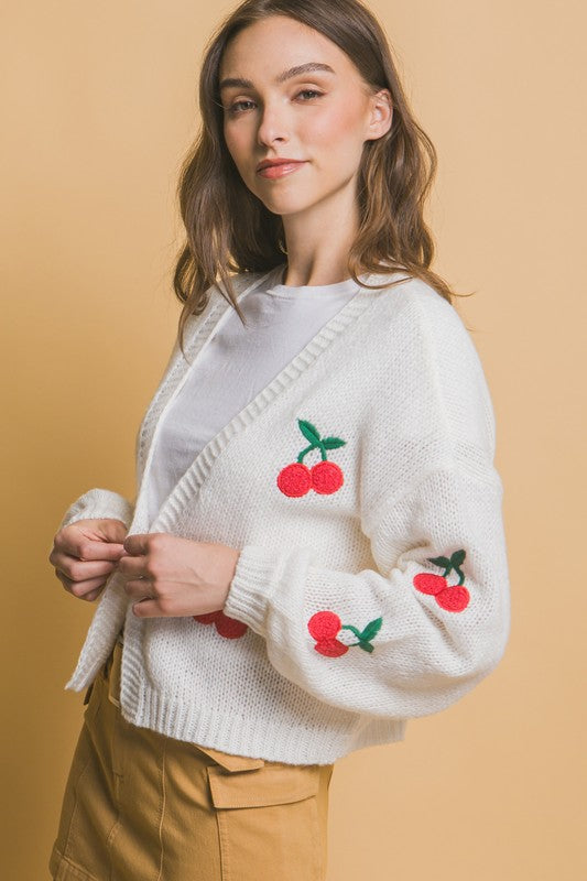 CHERRIES KNIT CARDIGAN