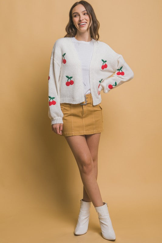 CHERRIES KNIT CARDIGAN