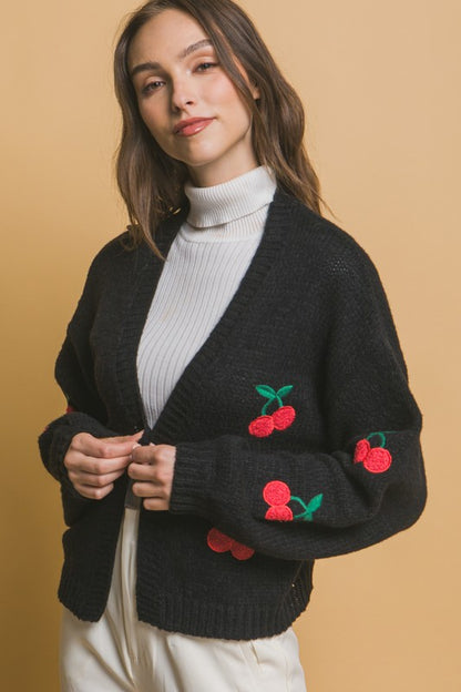 CHERRIES KNIT CARDIGAN