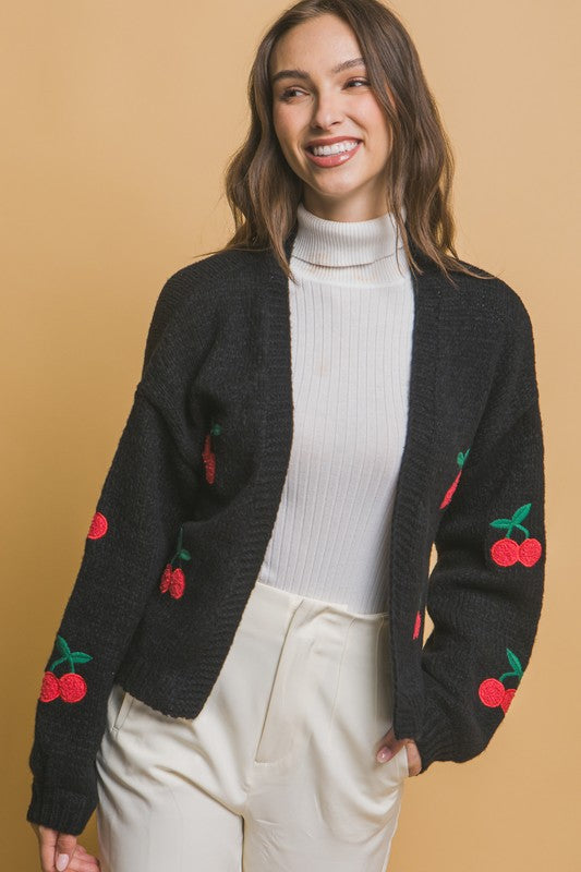 CHERRIES KNIT CARDIGAN