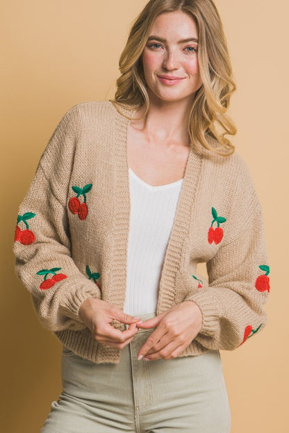 CHERRIES KNIT CARDIGAN