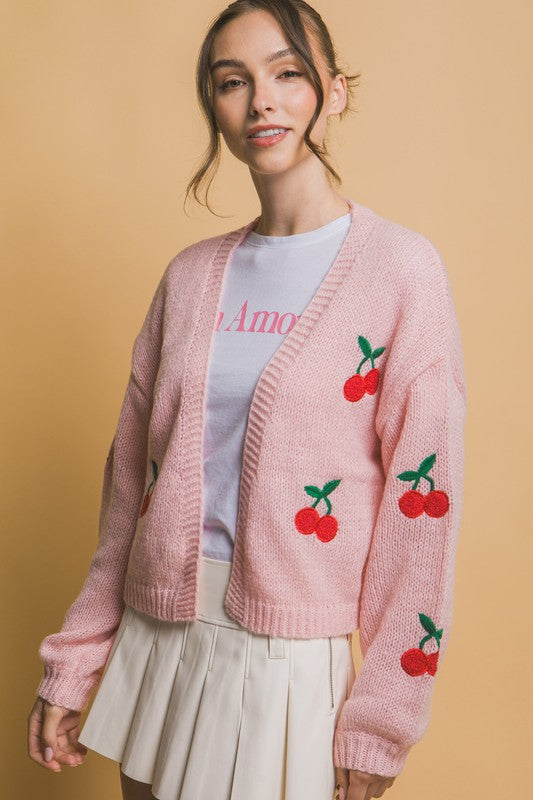 CHERRIES KNIT CARDIGAN