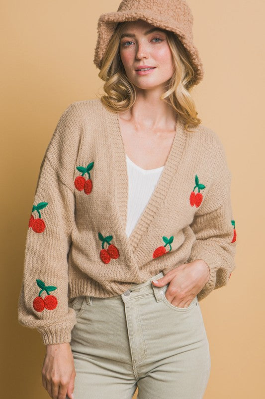 CHERRIES KNIT CARDIGAN