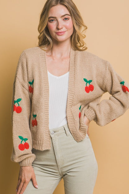 CHERRIES KNIT CARDIGAN