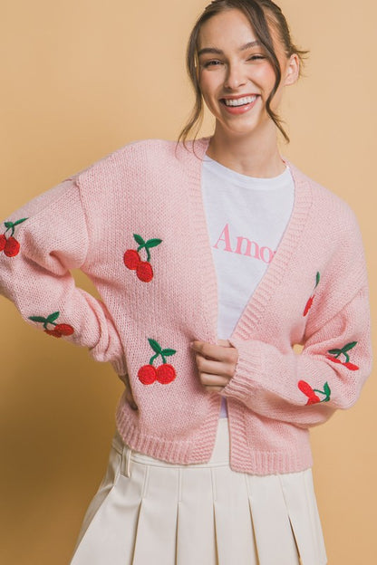 CHERRIES KNIT CARDIGAN