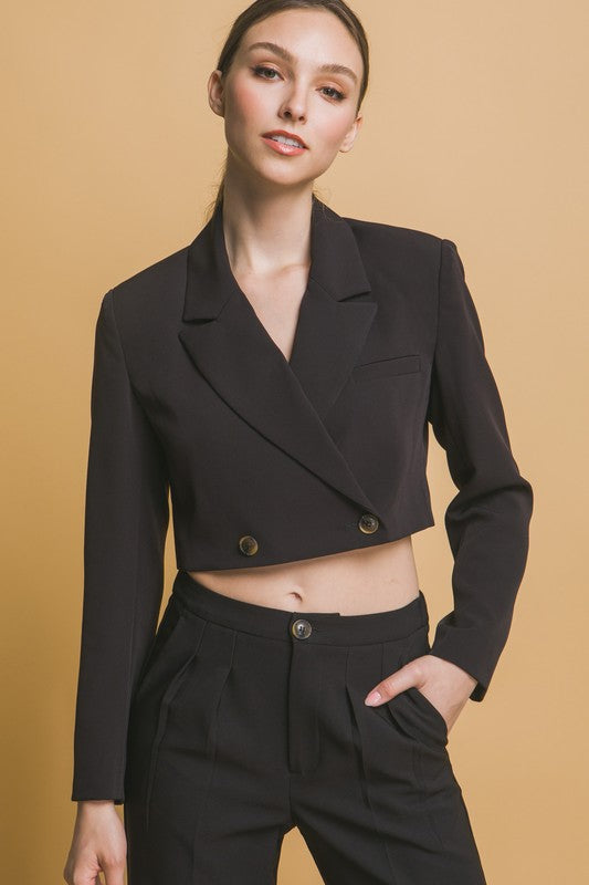 DOUBLE BREASTED CROP BLAZER