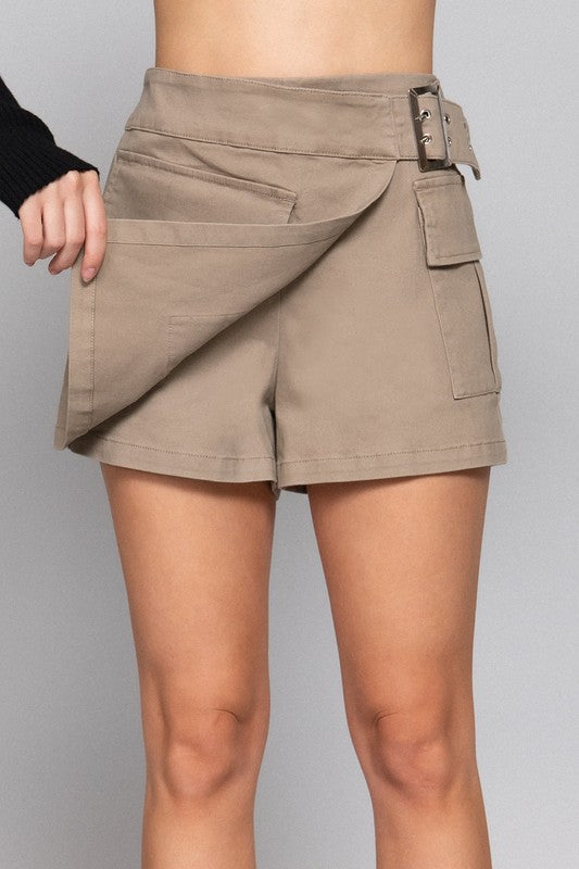 WAIST BELTED CARGO SKORT