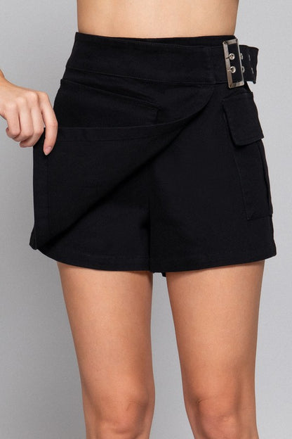 WAIST BELTED CARGO SKORT