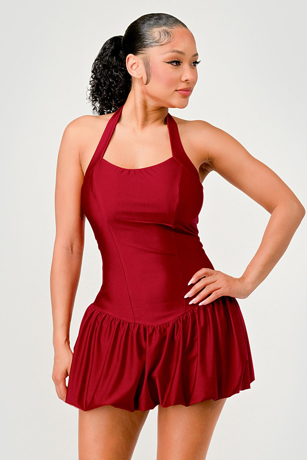 HALTER MINI DOUBLE DRESS