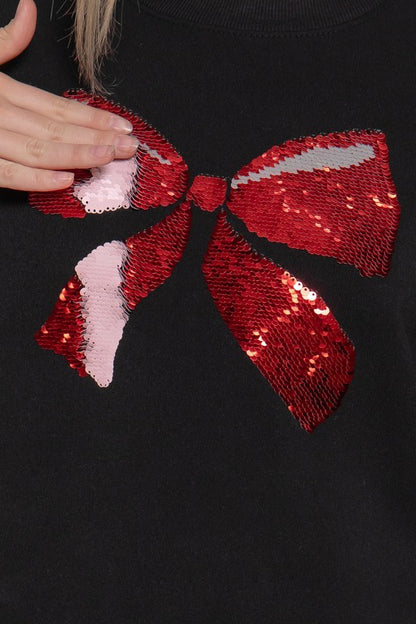 SEQUIN DETAIL INNER FLEECE SWEATSHIRT