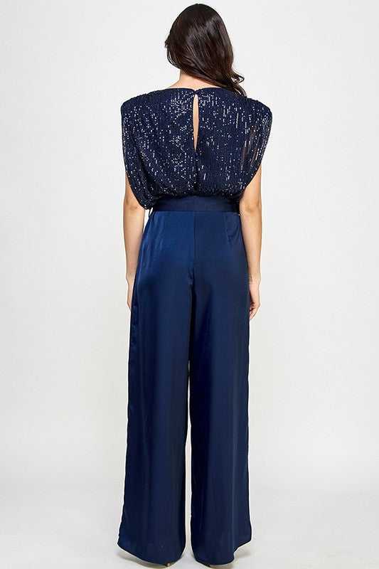 TOP WITH PLEATED PANTS JUMPSUIT