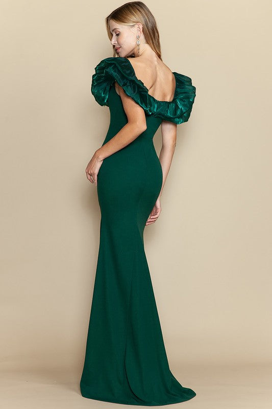 SWEETHEART NECKLINE OFF SHOULDER RUFFLE TUBE MERMAID MAXI DRESS