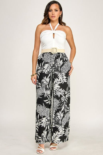 HALTER JUMPSUIT W/ CONTRAST BOTTOM