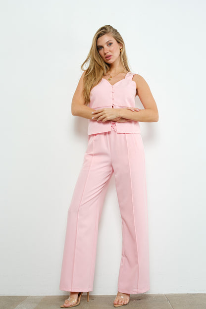 Two Piece Set Cami And Waistband Trousers