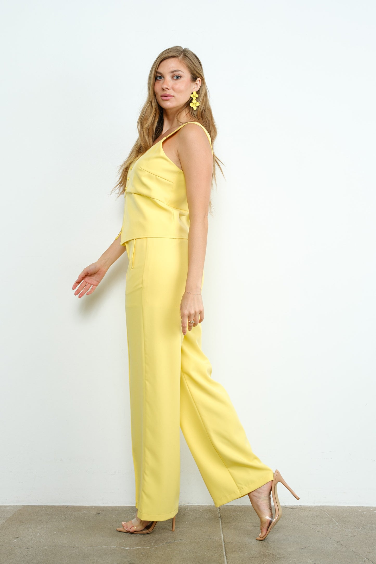 Two Piece Set Cami And Waistband Trousers