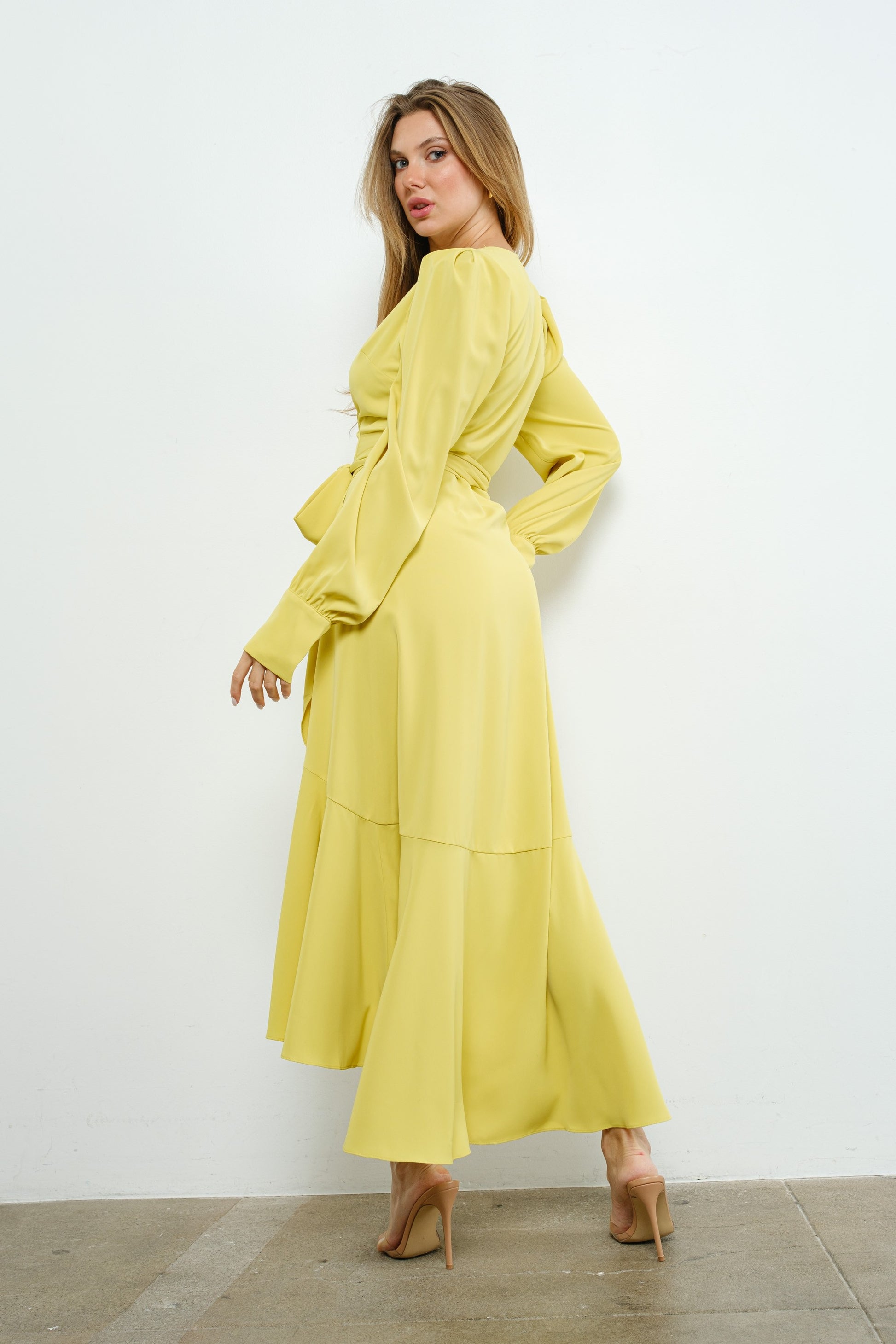 Asymmetric Ruffle Wrap Dress Bella Chica Asymmetric Ruffle Wrap Dress Bella Chica