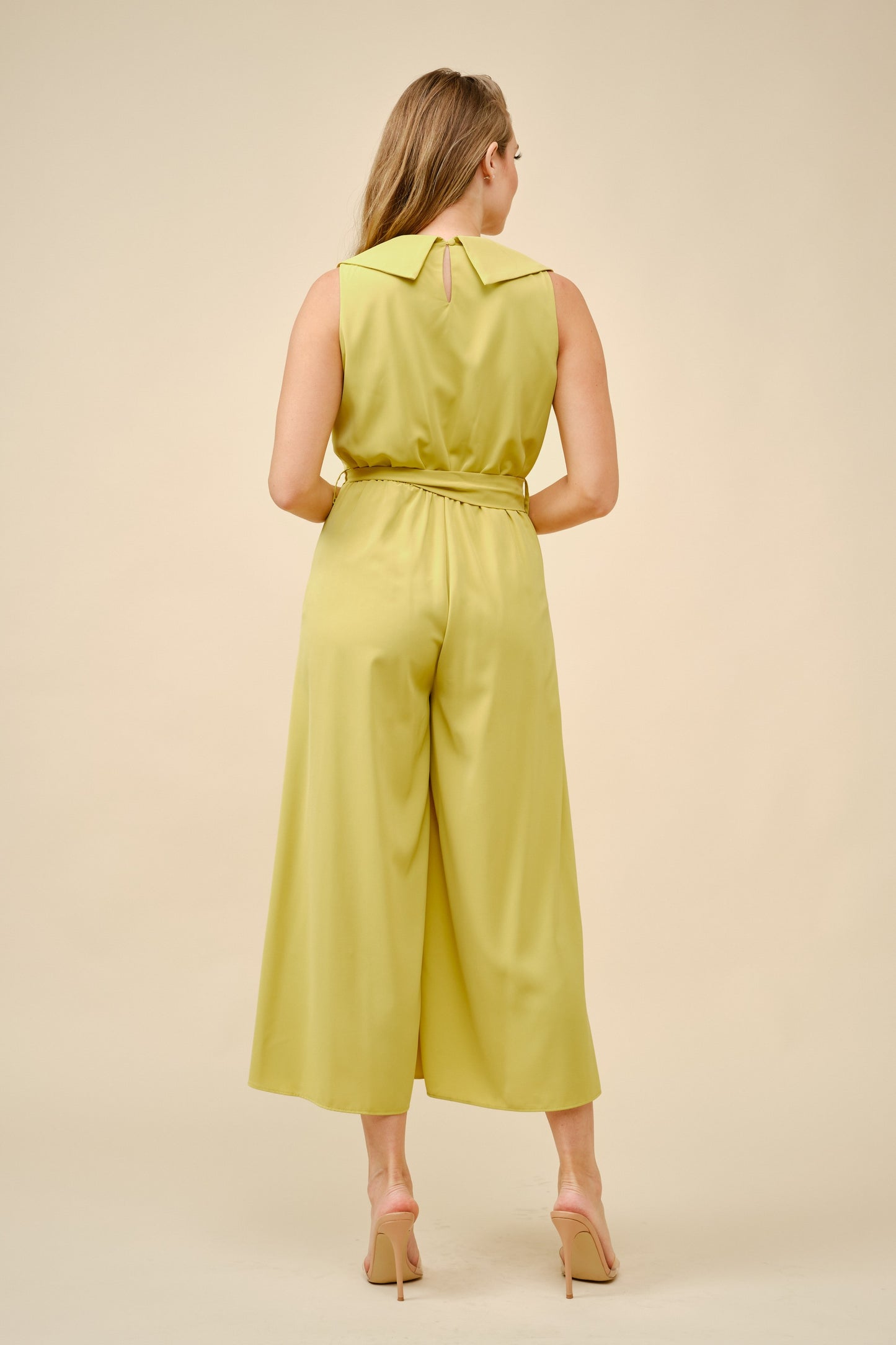 RUFFLED TIE-WAISTT JUMPSUIT