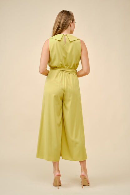 RUFFLED TIE-WAISTT JUMPSUIT