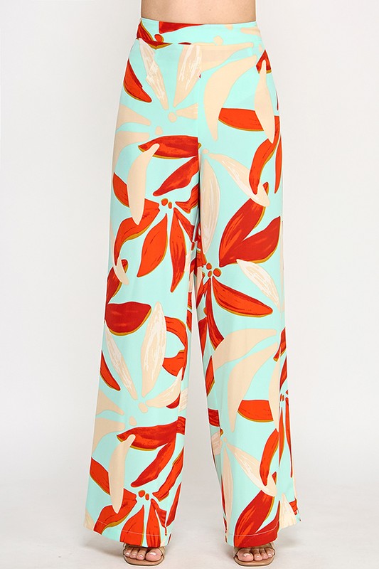 Printed Wide Leg Pant
