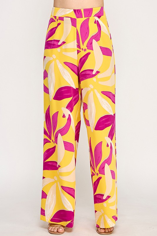 Printed Wide Leg Pant
