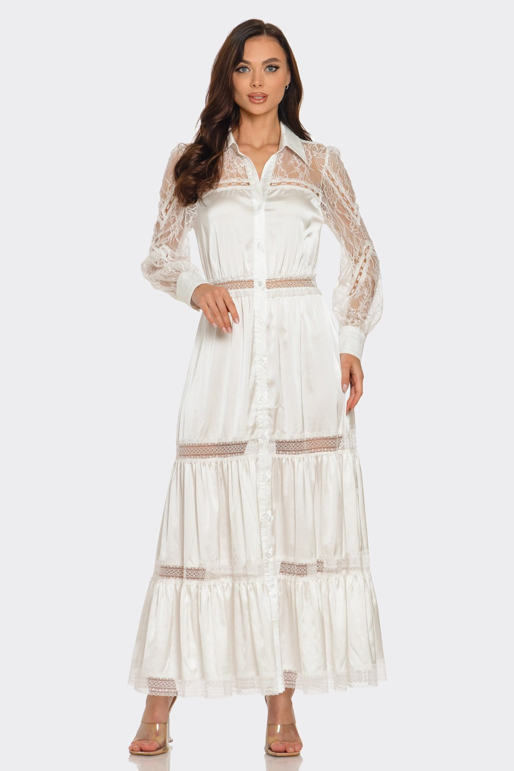 Lace Trimmed Maxi Dress