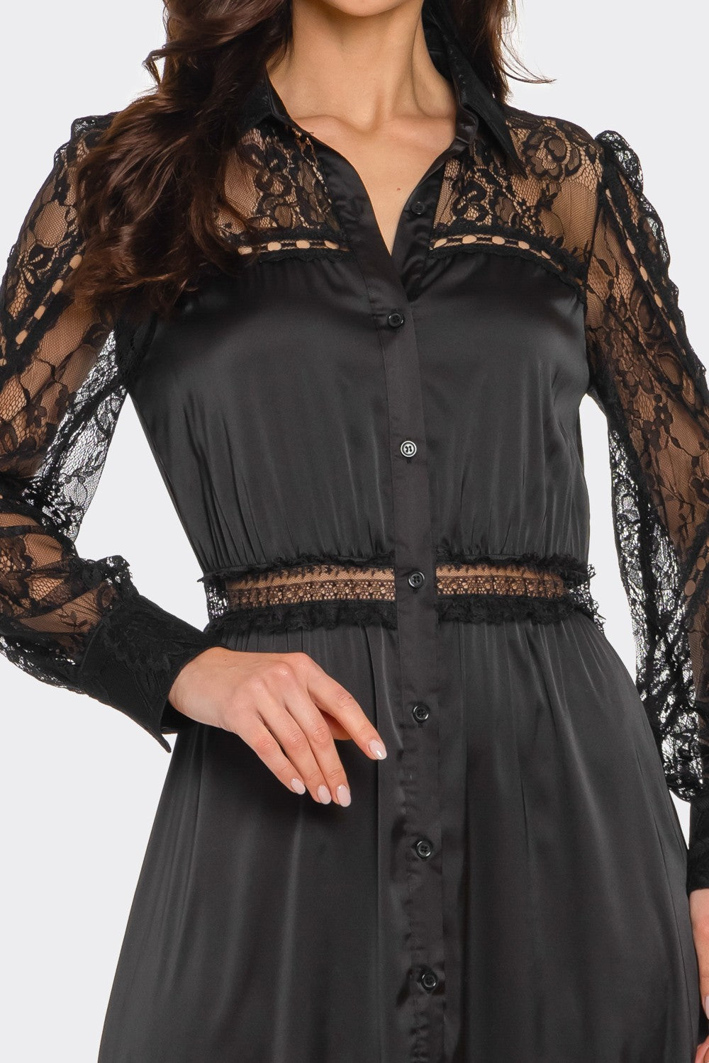 Lace Trimmed Maxi Dress