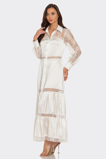 Lace Trimmed Maxi Dress