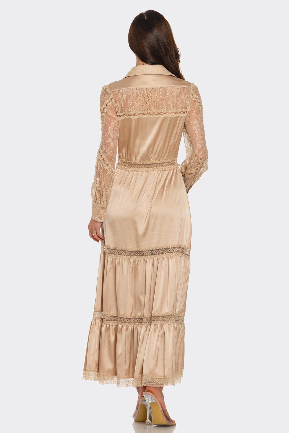 Lace Trimmed Maxi Dress