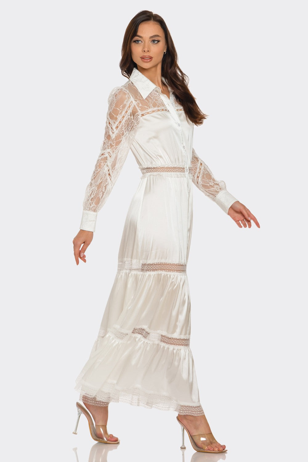 Lace Trimmed Maxi Dress