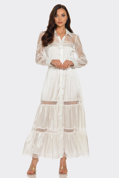 Lace Trimmed Maxi Dress
