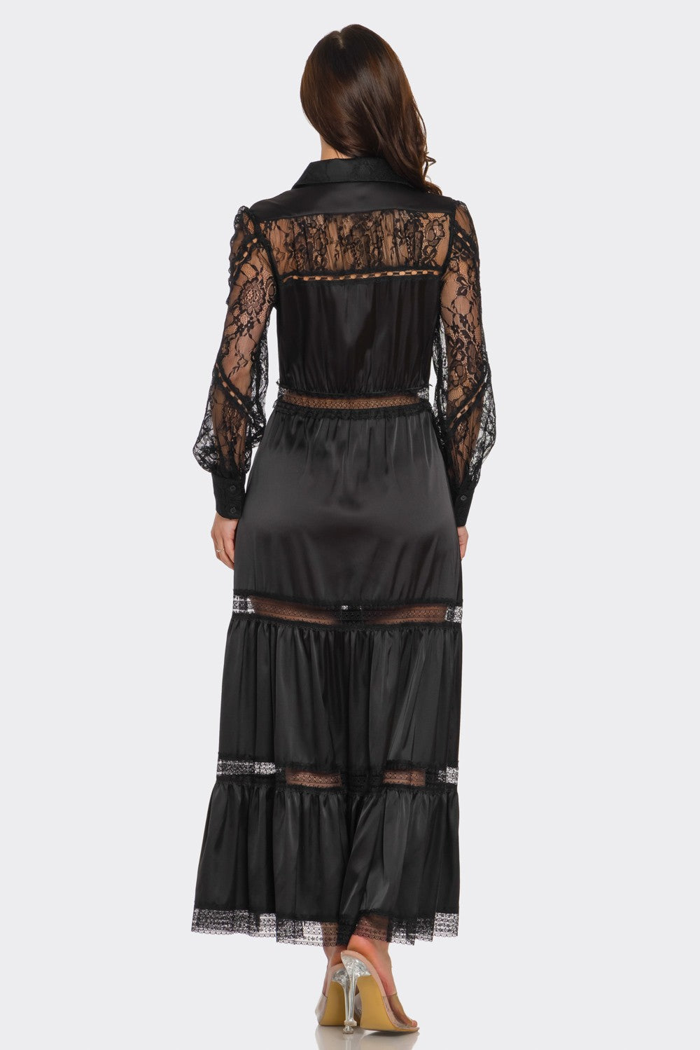 Lace Trimmed Maxi Dress