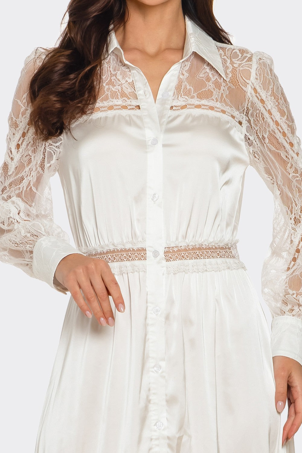 Lace Trimmed Maxi Dress