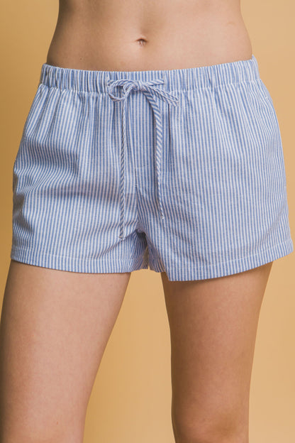 Low- Rise Stripe Linen Shorts