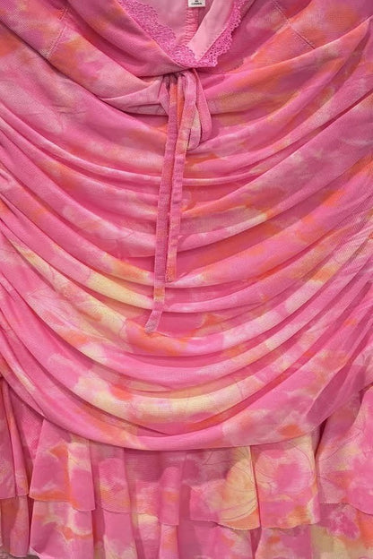 Asymmetrical Ruffle Hem Mini Dress