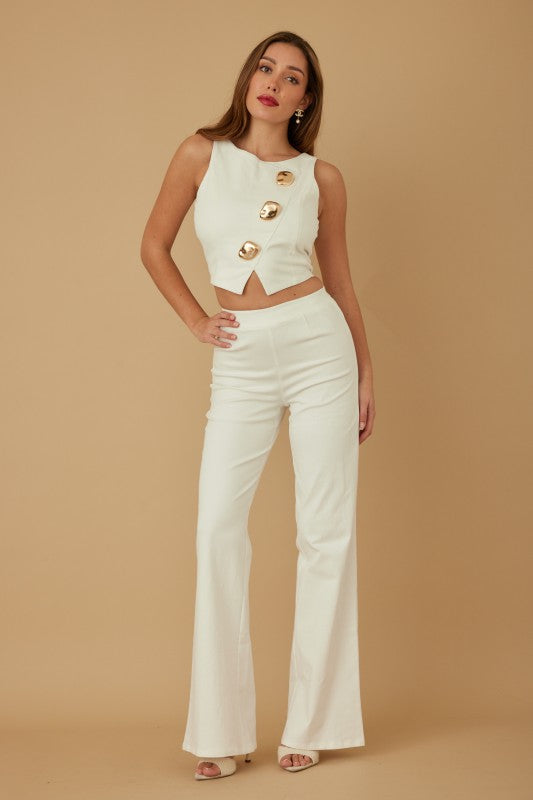 CROP VEST PANTS SET