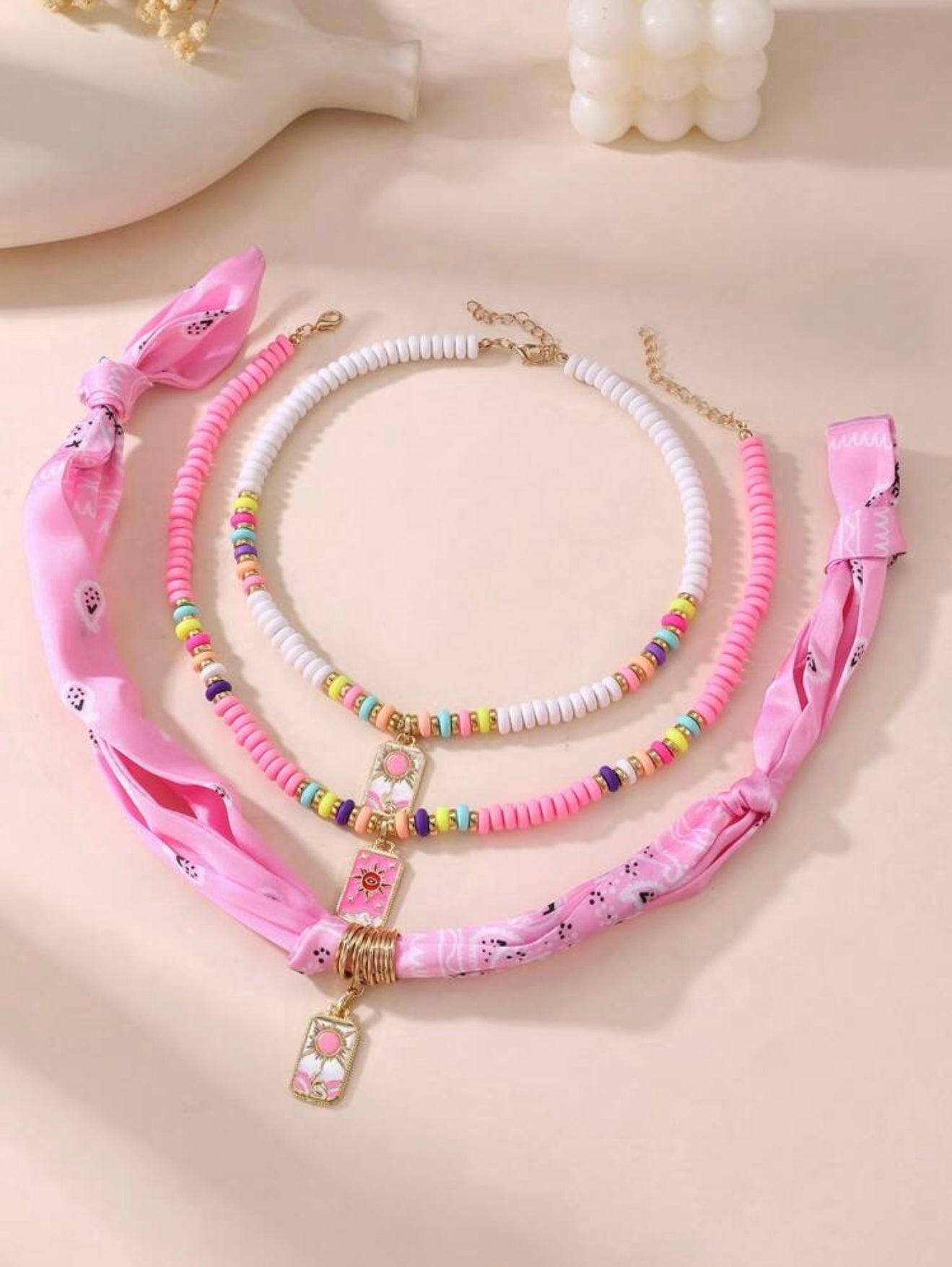 3 PCS NECKLACES SET