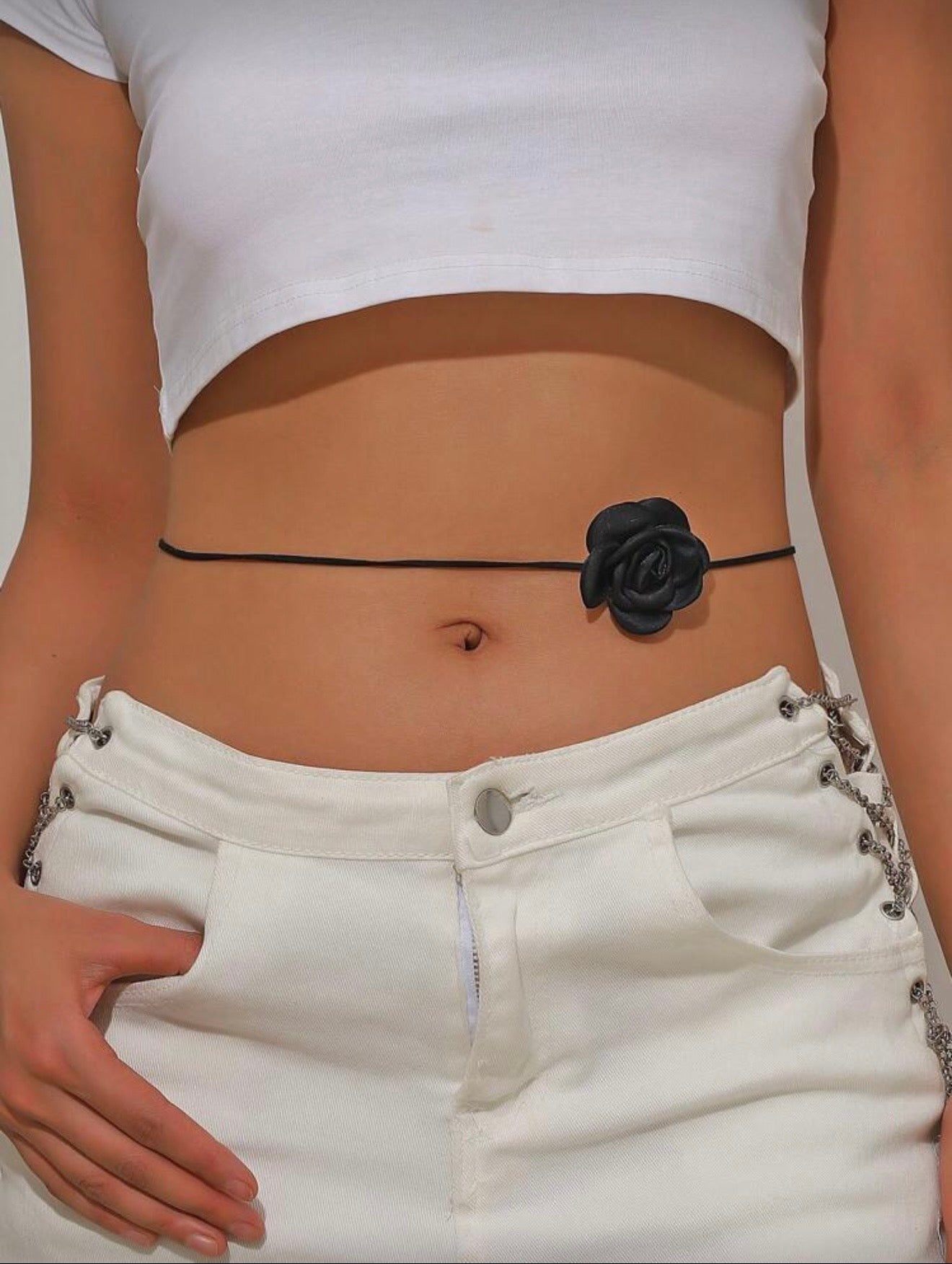 FLOWER RIBBON WAIST CHAIN/ NECKLACE