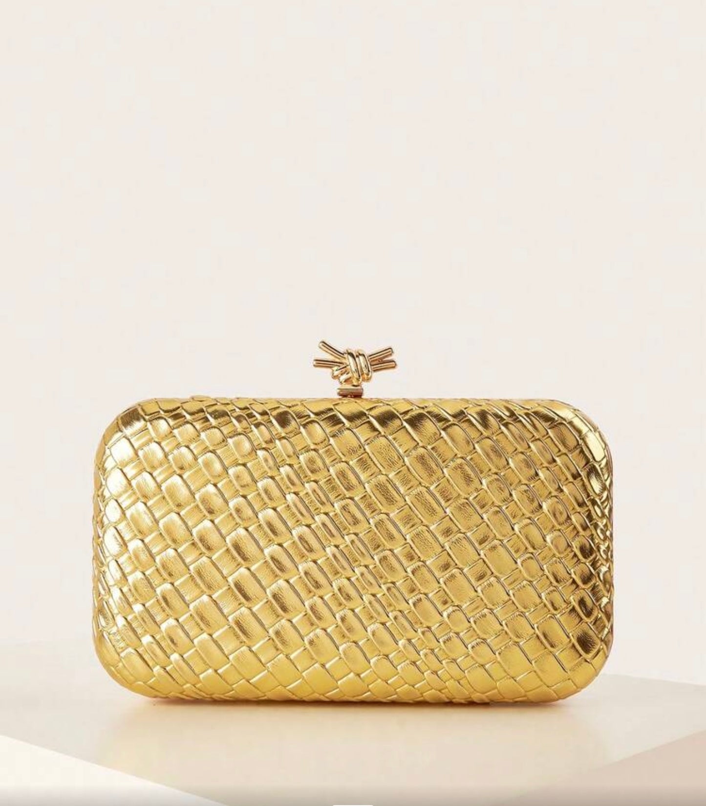 TEXTURED LEATHER EVENING CLUTH BAG
