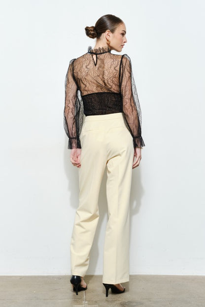 LUXE LACE MOCK NECK LONG SLEEVES BLOUSE