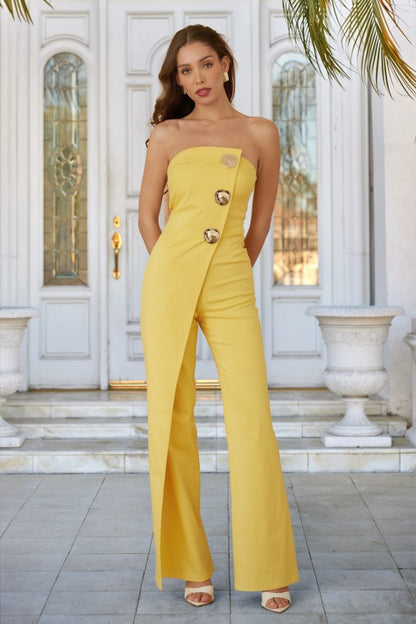 OPEN FLAP LAYER STRAPLESS JUMPSUIT