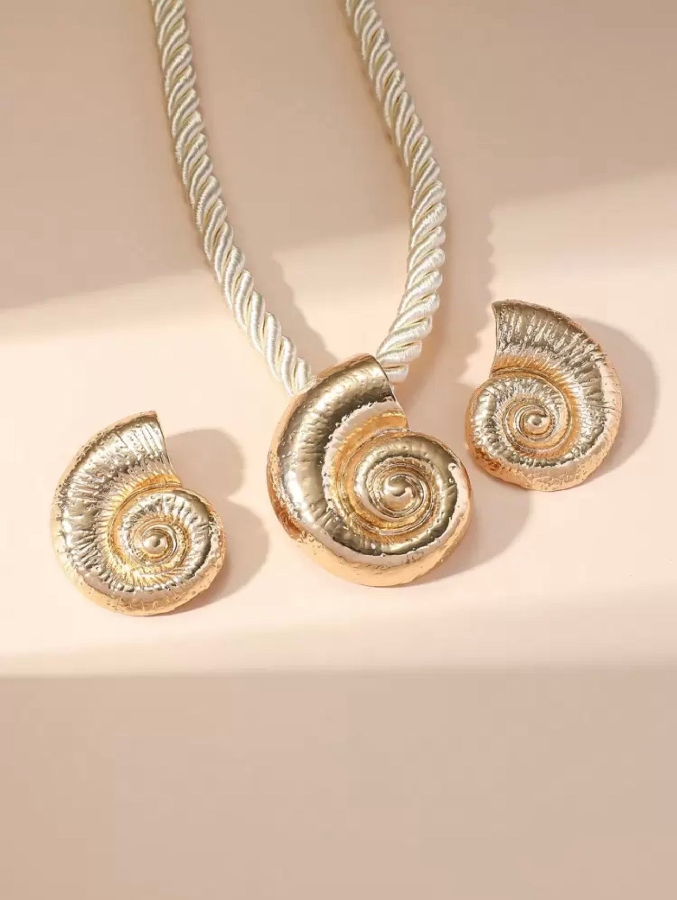3 PCS STARFISH PENDANT NECKLACE & EARRINGS SET